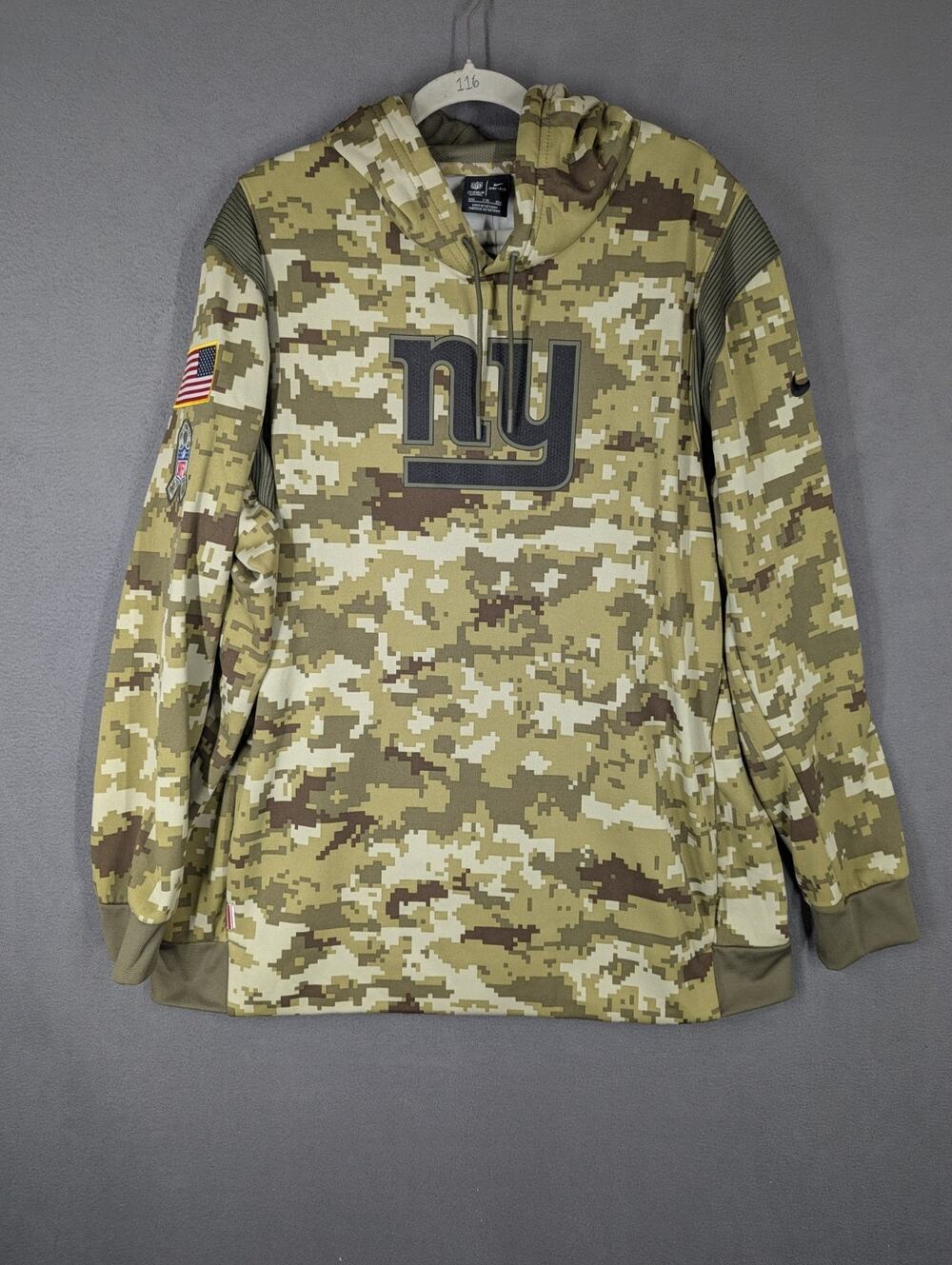 Mens Nike NFL New York Giants Therma Salute to Service Camo Hoodie XXL 2XL NWT